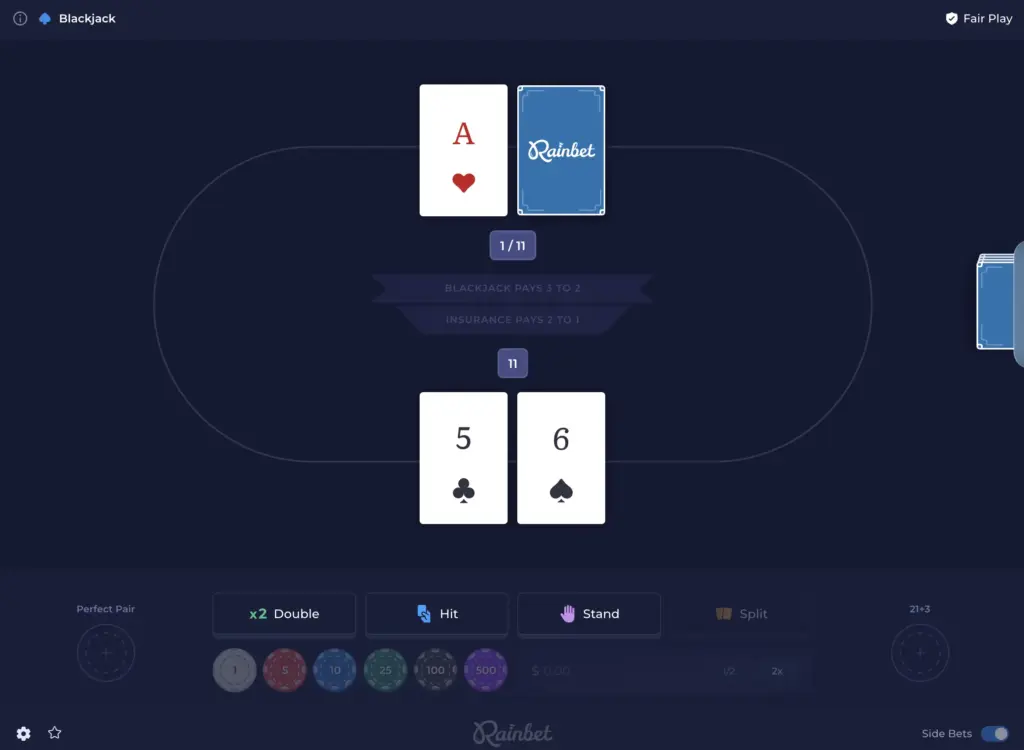 Rainbet Blackjack