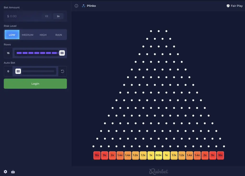 Rainbet Plinko